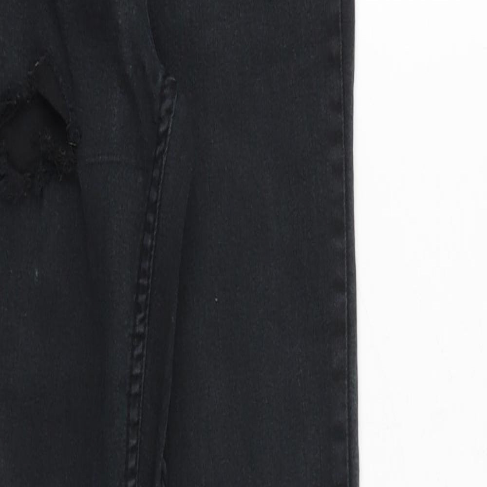 New Look Womens Black Cotton Skinny Jeans Size 6 Regular Zip