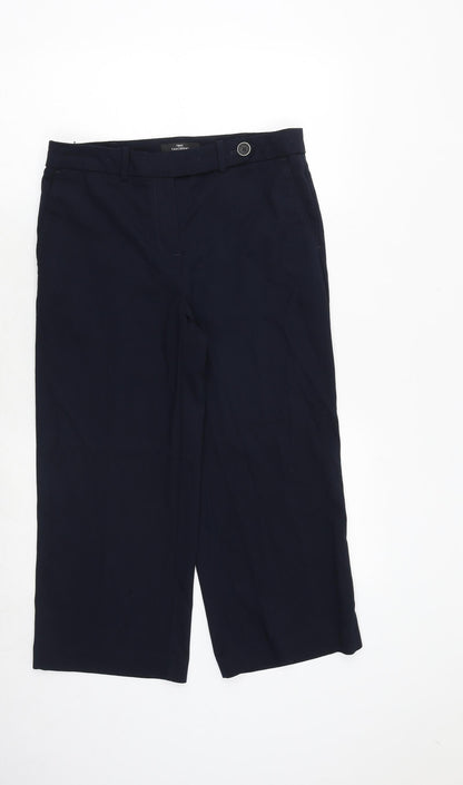 Next Womens Blue Polyester Trousers Size 10 Regular Zip