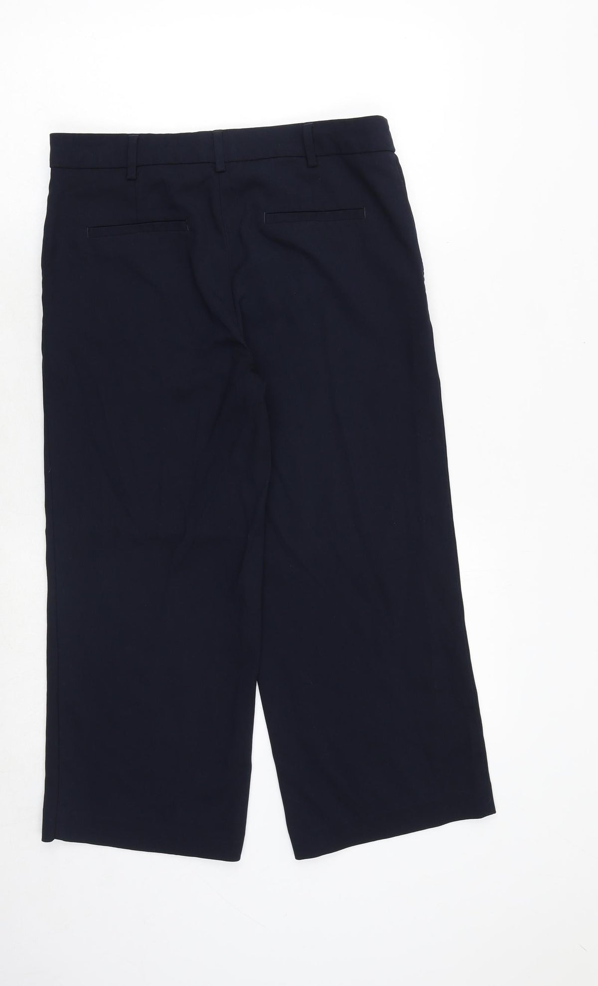 NEXT Womens Blue Polyester Trousers Size 10 Regular Zip