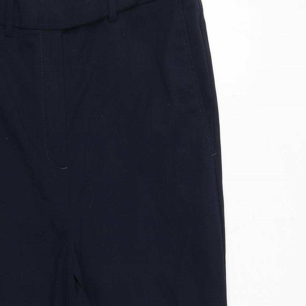 NEXT Womens Blue Polyester Trousers Size 10 Regular Zip