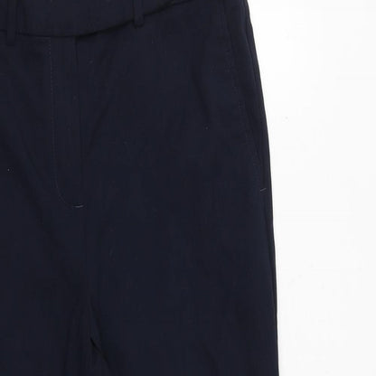Next Womens Blue Polyester Trousers Size 10 Regular Zip