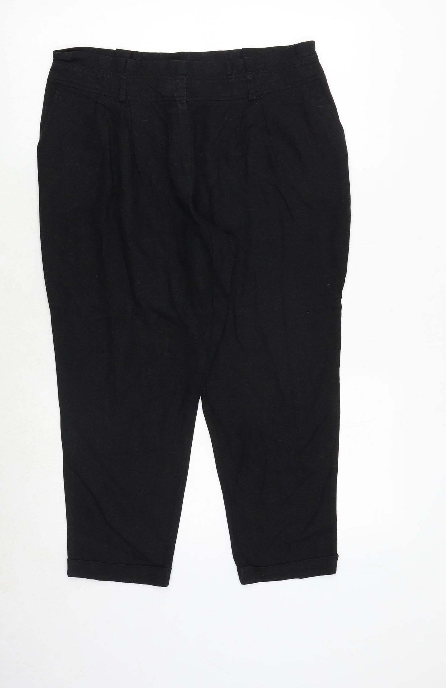 Dorothy Perkins Womens Black Polyester Trousers Size 14 Regular Zip