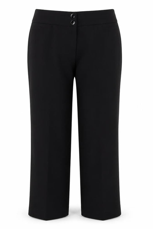 CC Womens Black Polyester Trousers Size 16 Regular Zip