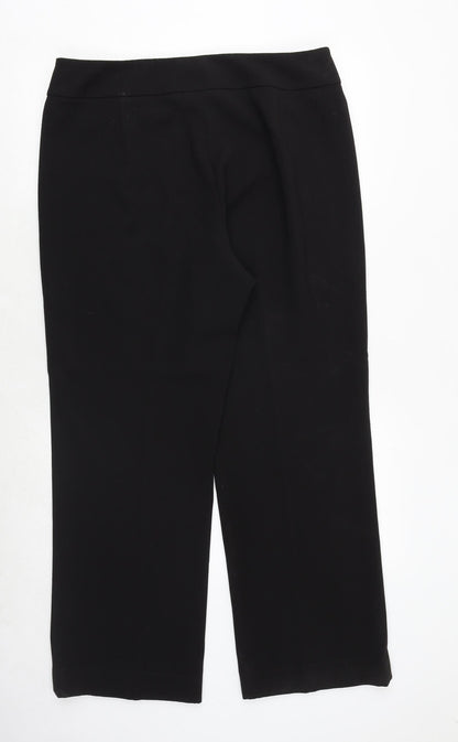 Country Casuals Womens Black Polyester Trousers Size 16 Regular Zip