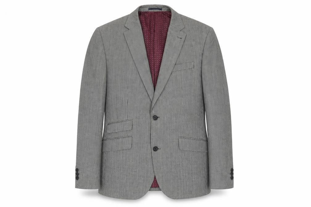 NEXT Mens Grey Geometric Wool Jacket Suit Jacket Size 42 Regular