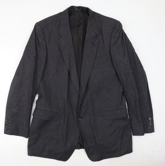 St Michael Mens Grey Wool Jacket Suit Size 44 Regular