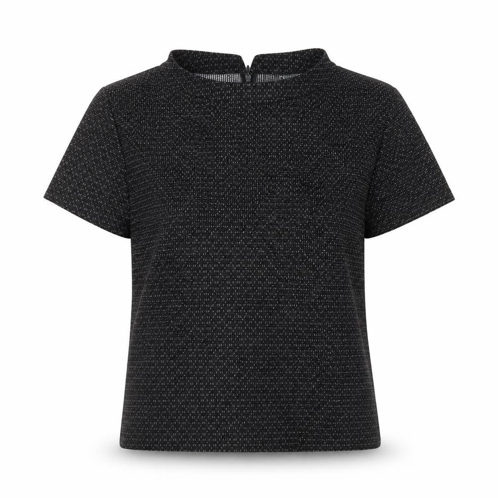 NEXT Womens Black Viscose Basic T-Shirt Size 8 Round Neck