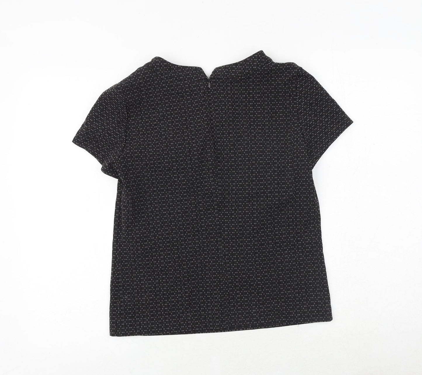 NEXT Womens Black Viscose Basic T-Shirt Size 8 Round Neck
