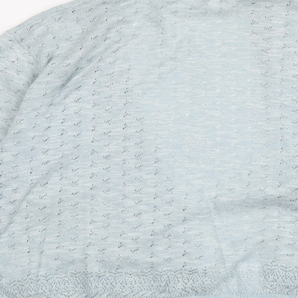 Indigo Womens Blue V-Neck Acrylic Cardigan Jumper Size 14