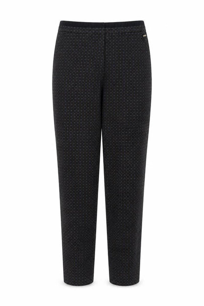 Per Una Womens Grey Geometric Polyester Trousers Size 10 L24 in Regular Button