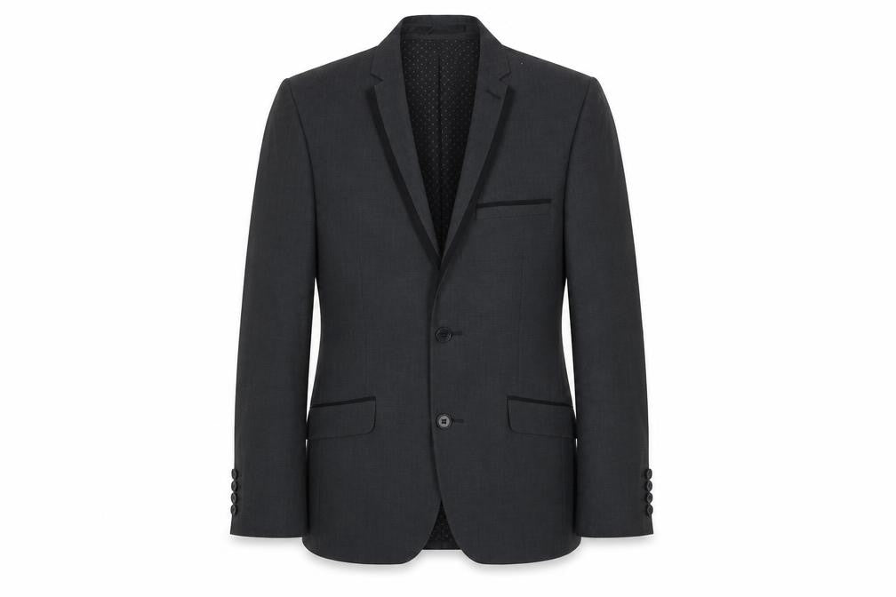 Imehaus Mens Grey Polyester Jacket Suit Jacket Size S Regular