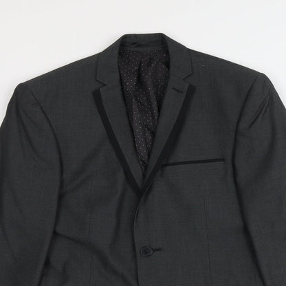 Imehaus Mens Grey Polyester Jacket Suit Jacket Size S Regular