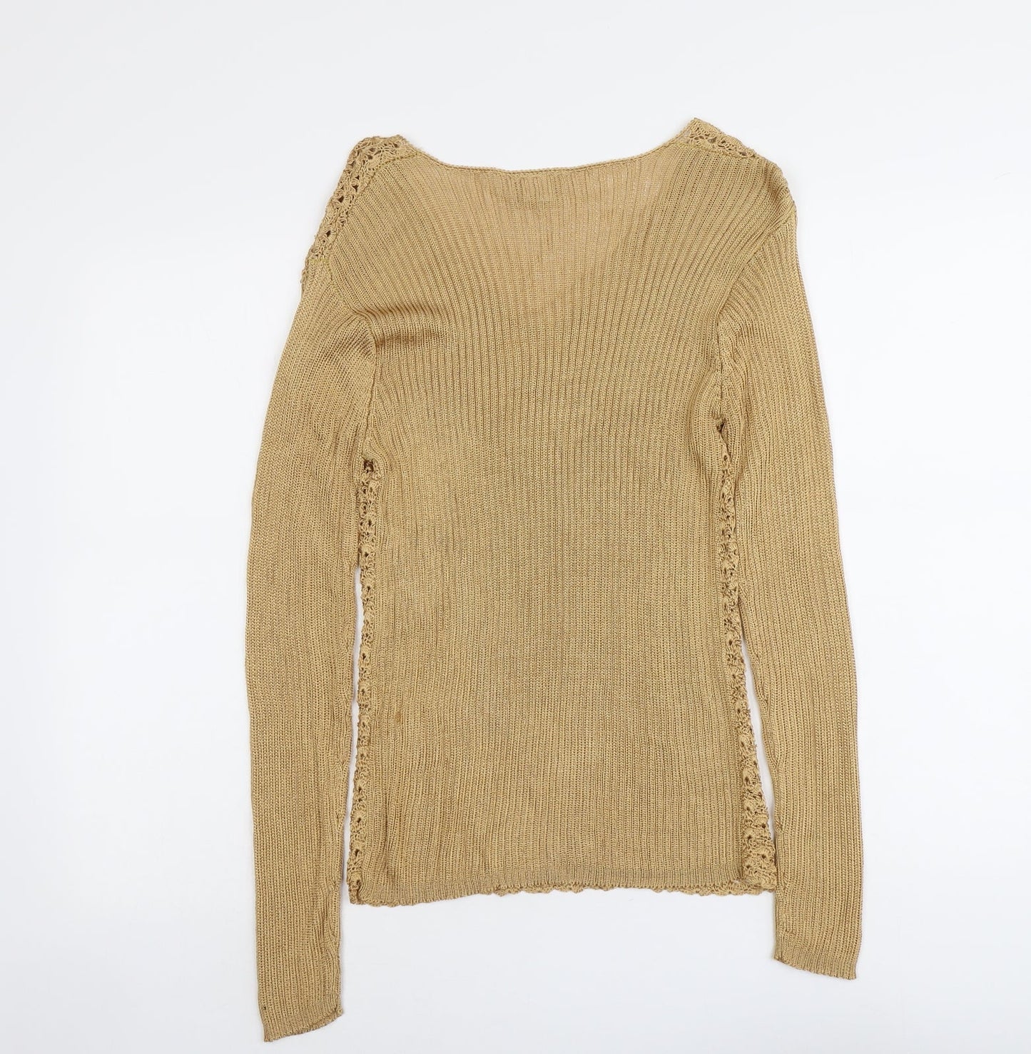 Mackays Womens Beige V-Neck Viscose Pullover Jumper Size M