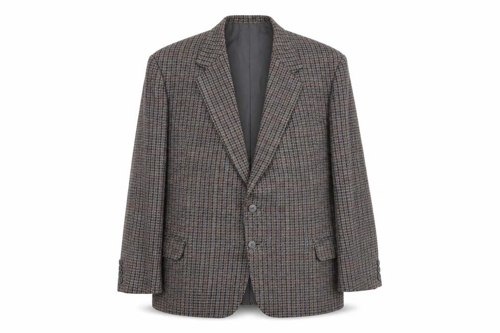Washington Mens Grey Geometric Wool Jacket Suit Jacket Size 44 Regular