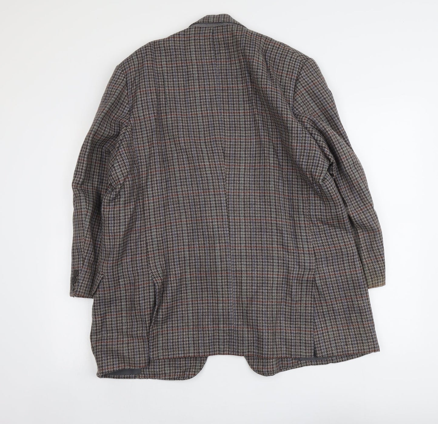 Washington Mens Grey Geometric Wool Jacket Suit Jacket Size 44 Regular