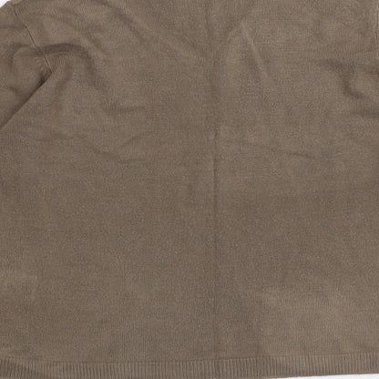 Debbie Morgan Womens Brown V-Neck Acrylic Pullover Jumper Size L
