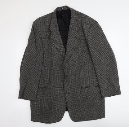 Arnold Brant Mens Grey Geometric Wool Jacket Suit Jacket Size 46 Regular