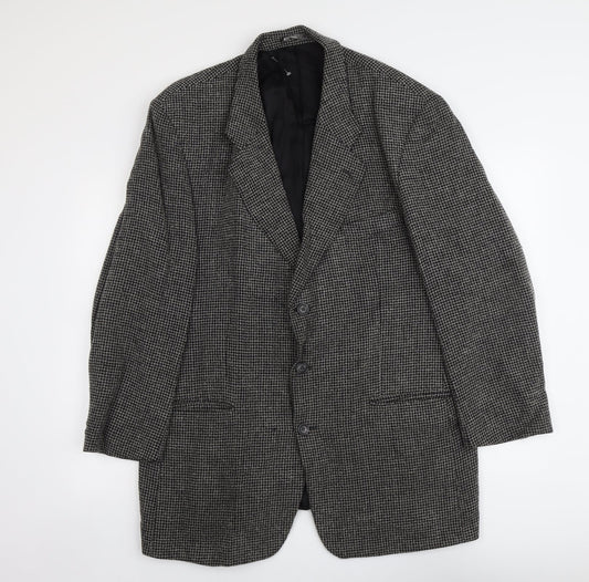 Arnold Brant Mens Grey Geometric Wool Jacket Suit Jacket Size 46 Regular