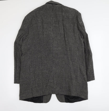 Arnold Brant Mens Grey Geometric Wool Jacket Suit Jacket Size 46 Regular
