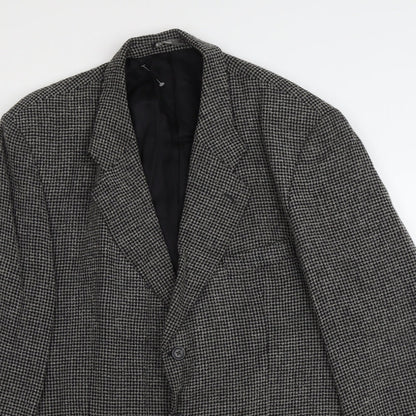 Arnold Brant Mens Grey Geometric Wool Jacket Suit Jacket Size 46 Regular
