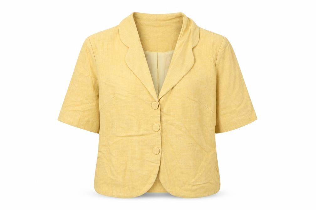 Nightingales Womens Yellow Jacket Blazer Size 10 Button