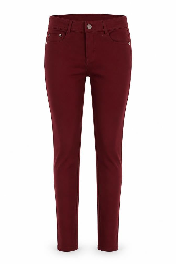 Vs. Miss Womens Red Cotton Trousers Size L L30 in Regular Button