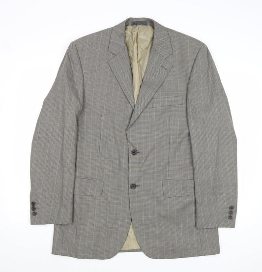 BHS Mens Multicoloured Geometric Wool Jacket Suit Jacket Size 40 Regular