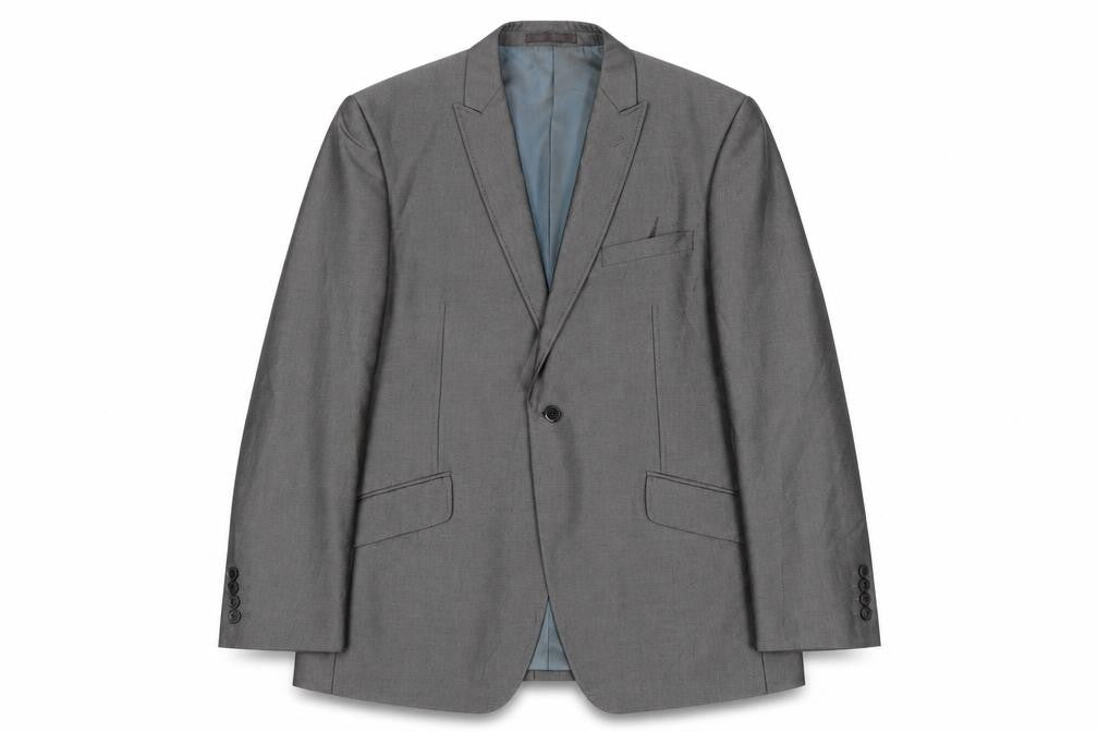 Fellini Mens Grey Polyester Jacket Suit Jacket Size 42 Regular