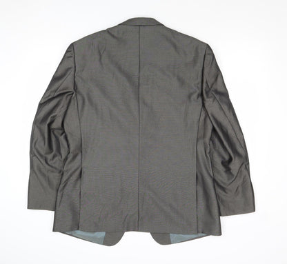Fellini Mens Grey Polyester Jacket Suit Jacket Size 42 Regular