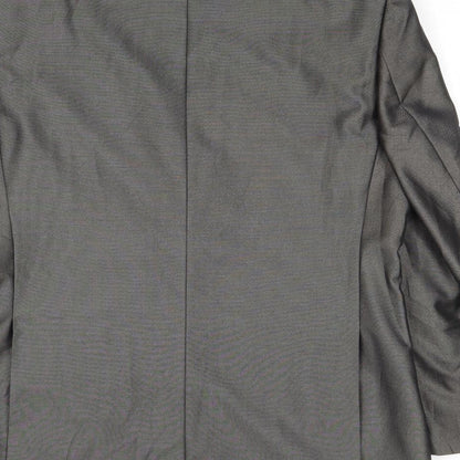 Fellini Mens Grey Polyester Jacket Suit Jacket Size 42 Regular
