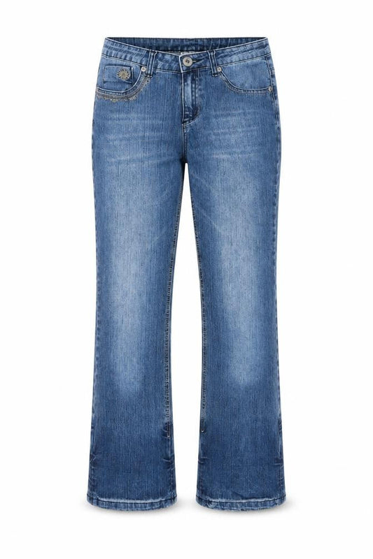 X-Mali Womens Blue Cotton Straight Jeans Size 6 Regular Zip