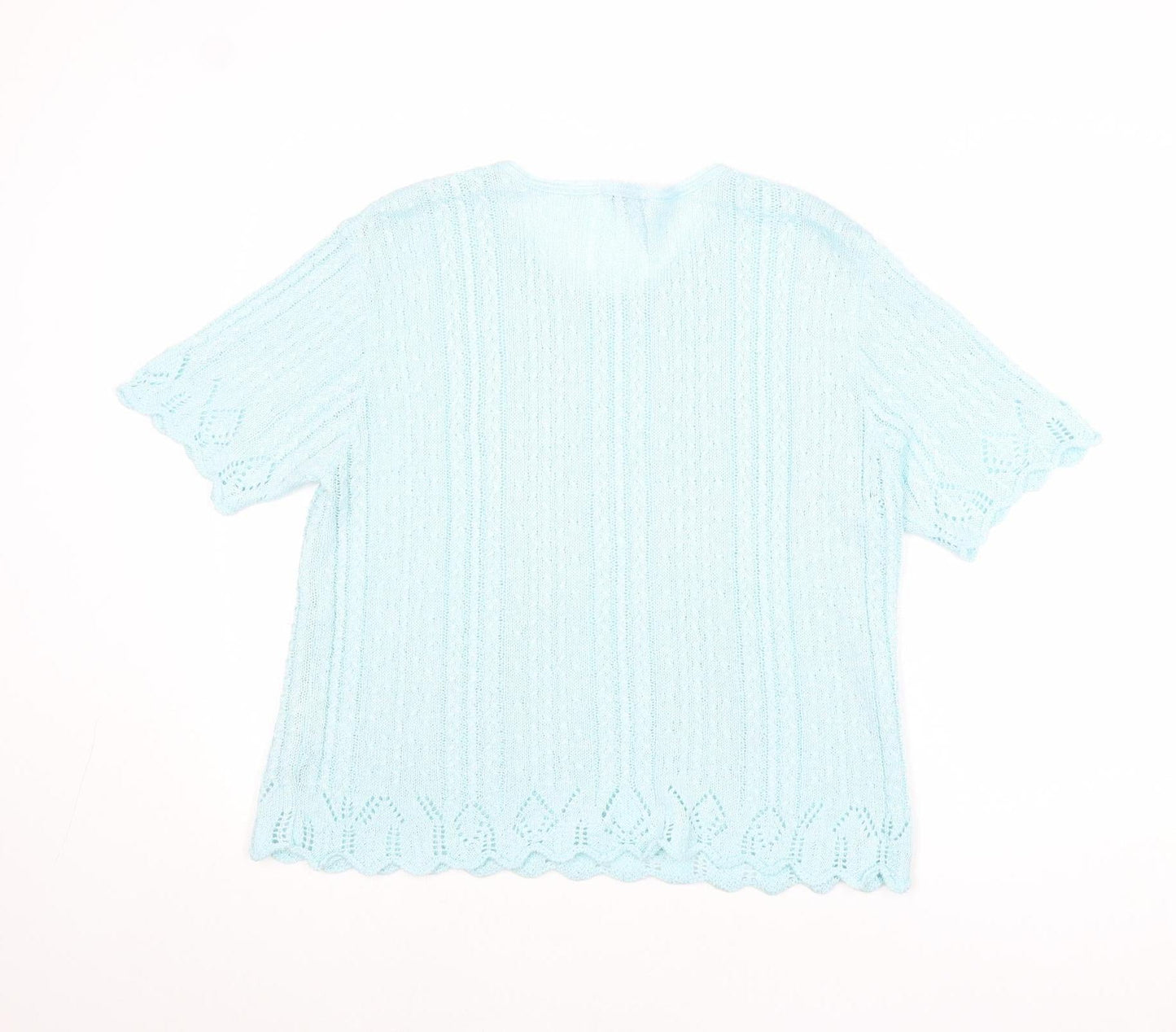 Berkertex Womens Blue Round Neck Acrylic Pullover Jumper Size 14 - Size 14-16