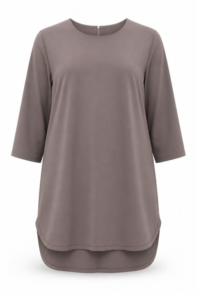 Boohoo Womens Brown Polyester A-Line Size 14 Round Neck Zip