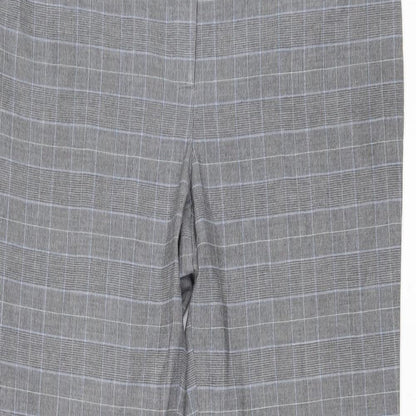Country Casuals Womens Grey Plaid Polyester Trousers Size 14 Regular Zip