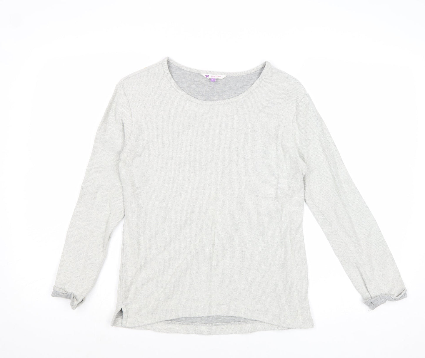 John Lewis Girls Grey Cotton Pullover Sweatshirt Size 11 Years Pullover