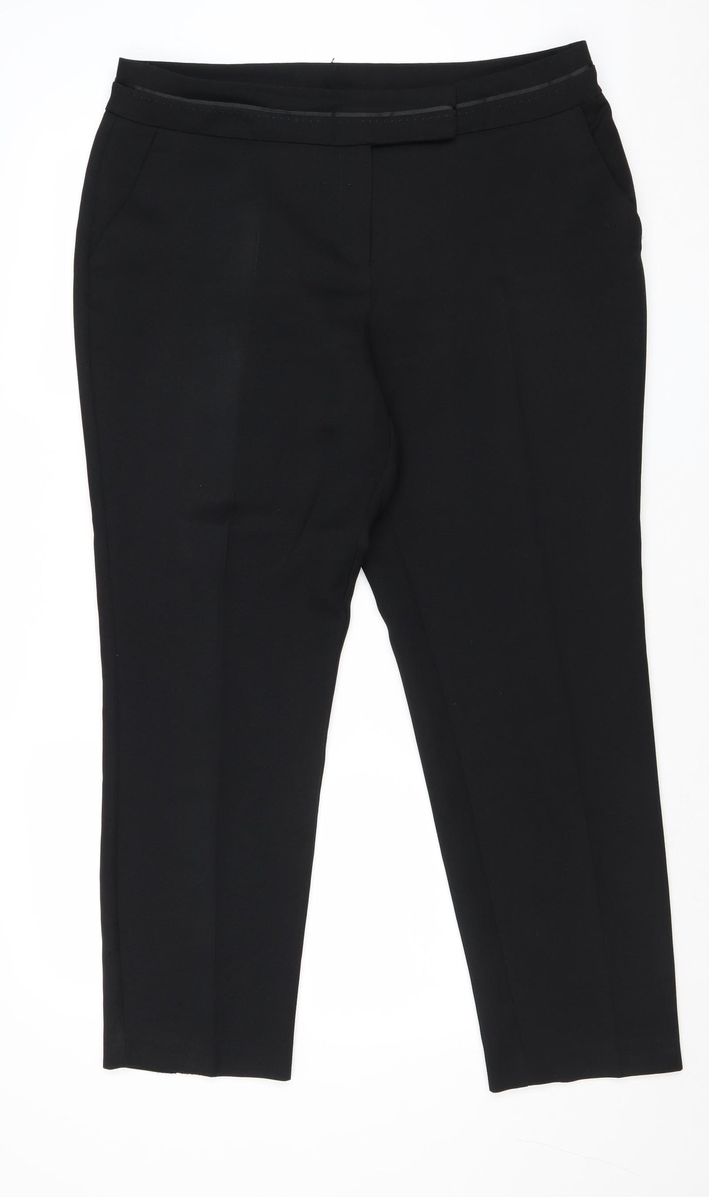 Very Womens Black Polyester Trousers Size 16 Regular Zip