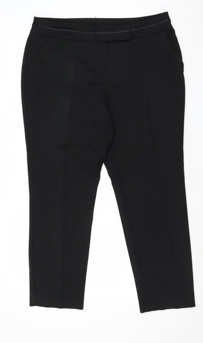 Very Womens Black Polyester Trousers Size 16 Regular Zip