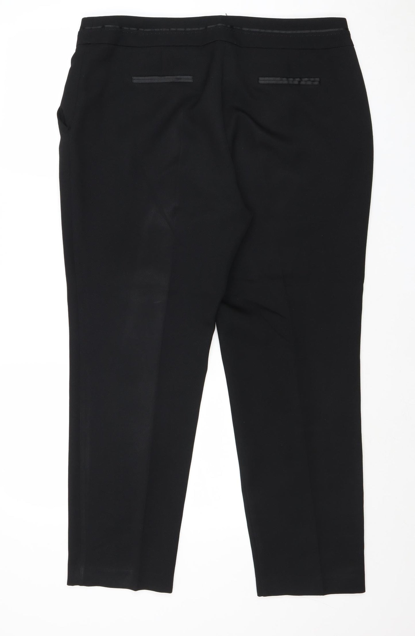 Very Womens Black Polyester Trousers Size 16 Regular Zip