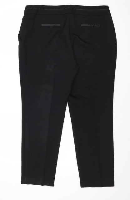 Very Womens Black Polyester Trousers Size 16 Regular Zip