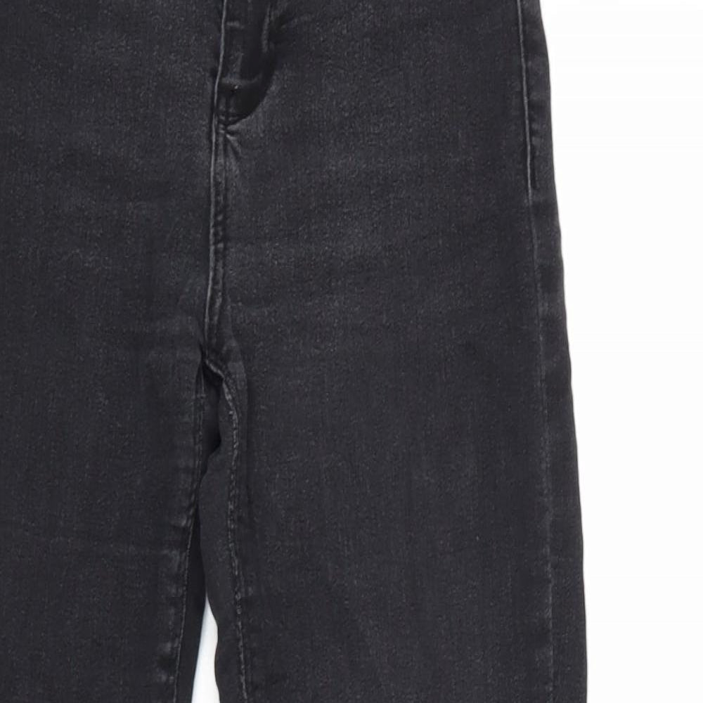 Bershka Womens Grey Cotton Skinny Jeans Size 10 Regular Zip