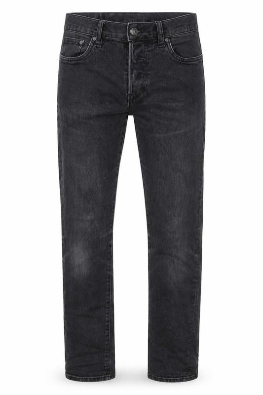 H&M Mens Black Cotton Straight Jeans Size 30 in Slim Button