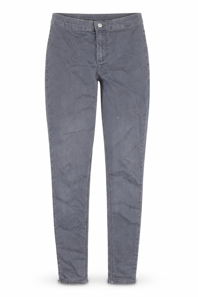 Topshop Womens Grey Cotton Skinny Jeans Size 30 in Regular Zip