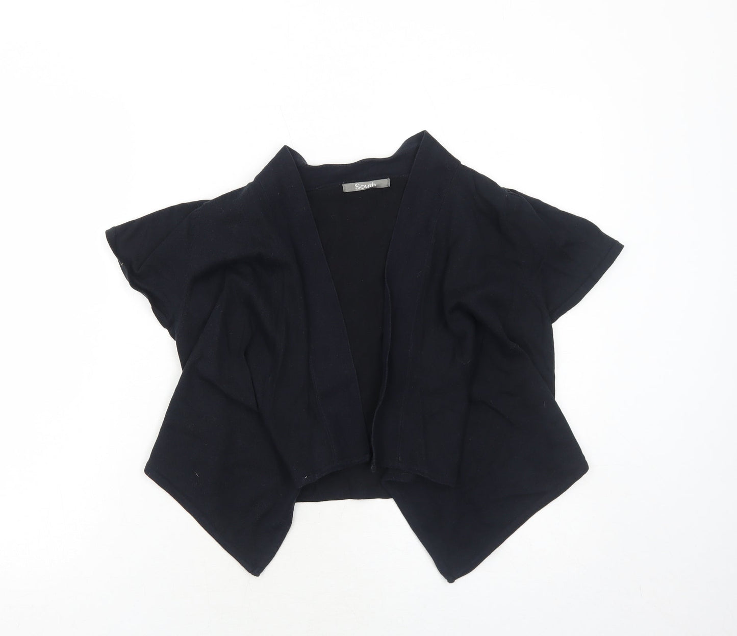 South Womens Black V-Neck Cotton Cardigan Jumper Size 14