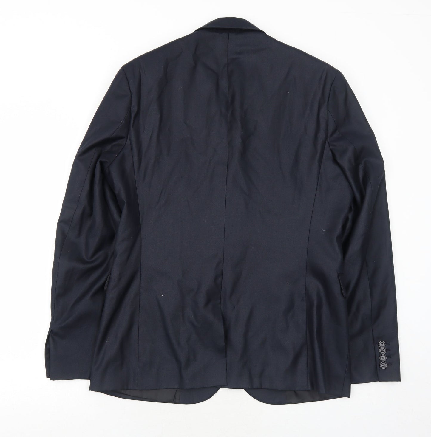 H&M Mens Blue Polyester Jacket Suit Jacket Size 42 Regular