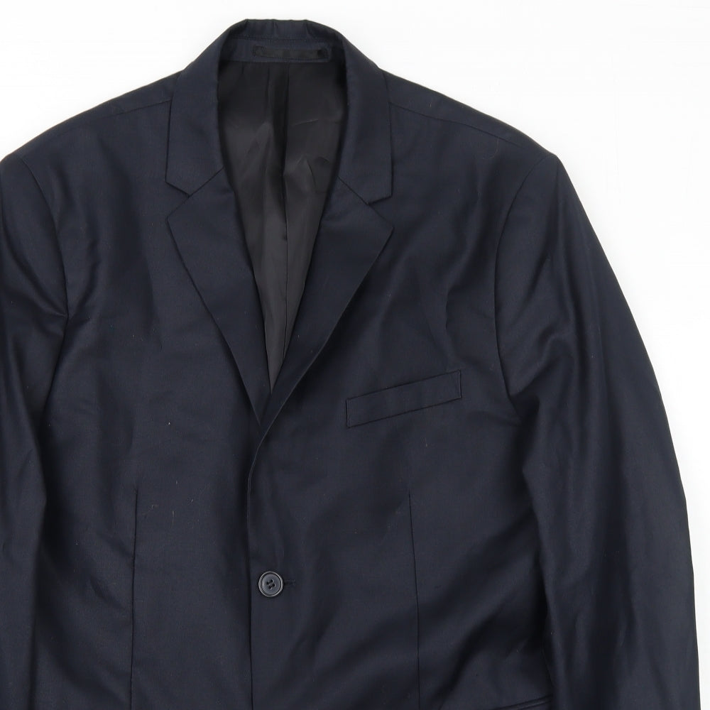 H&M Mens Blue Polyester Jacket Suit Jacket Size 42 Regular