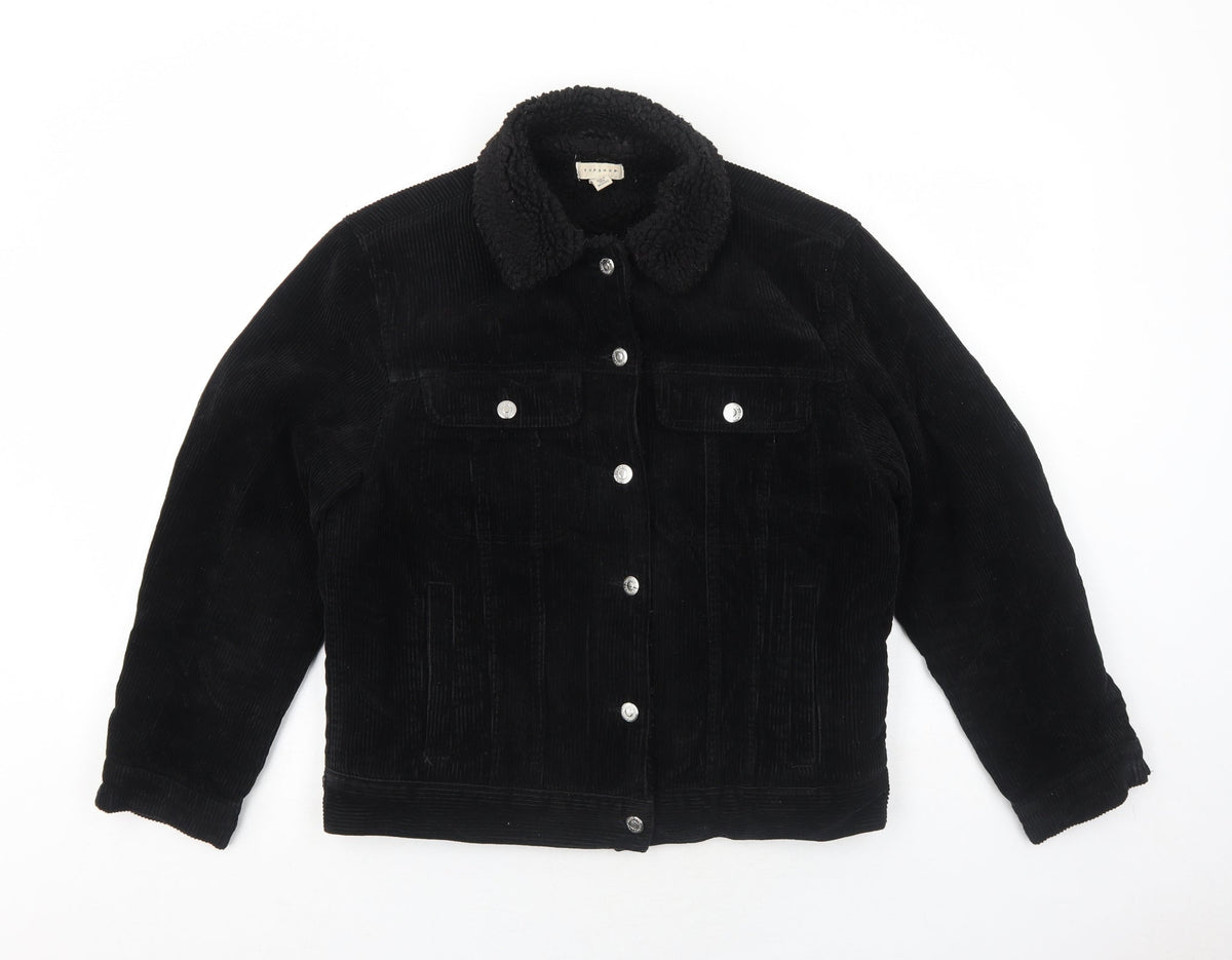 Topshop Womens Black Jacket Size 6 Button