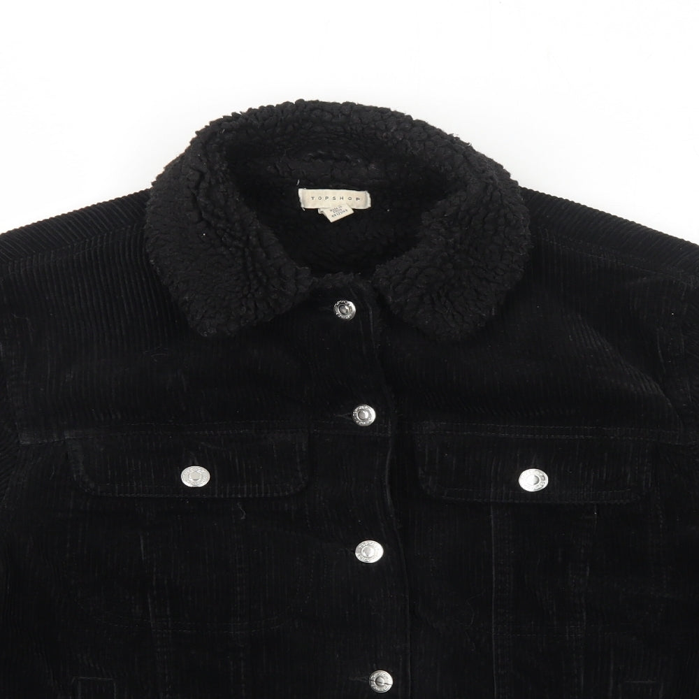 Topshop Womens Black Jacket Size 6 Button