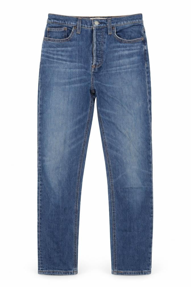Denim Forum Mens Blue Cotton Straight Jeans Size 28 in Regular Button