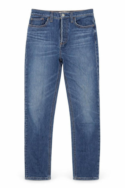 Denim Forum Mens Blue Cotton Straight Jeans Size 28 in Regular Button