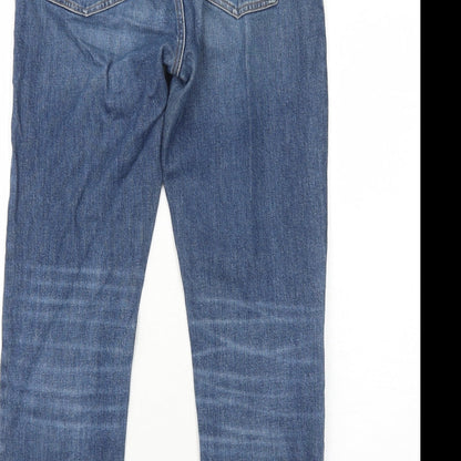 Denim Forum Mens Blue Cotton Straight Jeans Size 28 in Regular Button